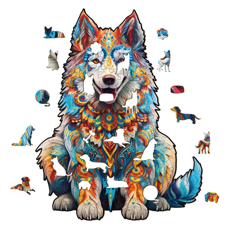 Alaskan Wolf Wooden Jigsaw Puzzle