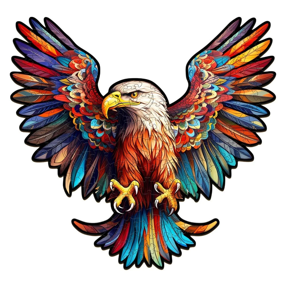 Bald Eagle With Spread Wings Wooden Jigsaw Puzzle