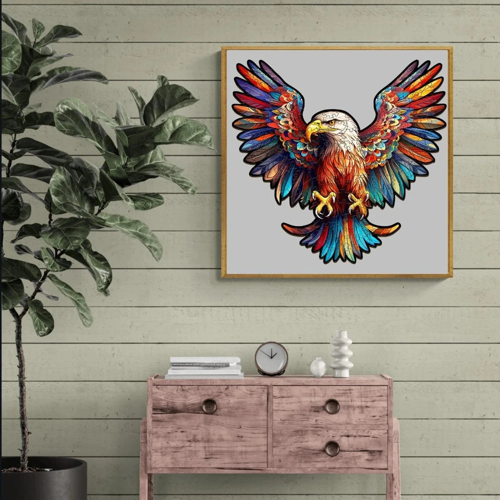 Bald Eagle With Spread Wings Wooden Jigsaw Puzzle