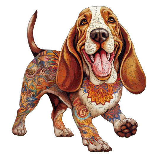 Basset Hound Wooden Jigsaw Puzzle