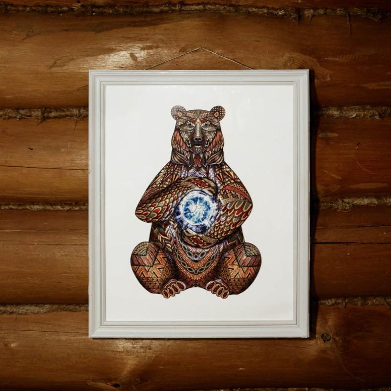 Detailed Bear Wooden Jigsaw Puzzle