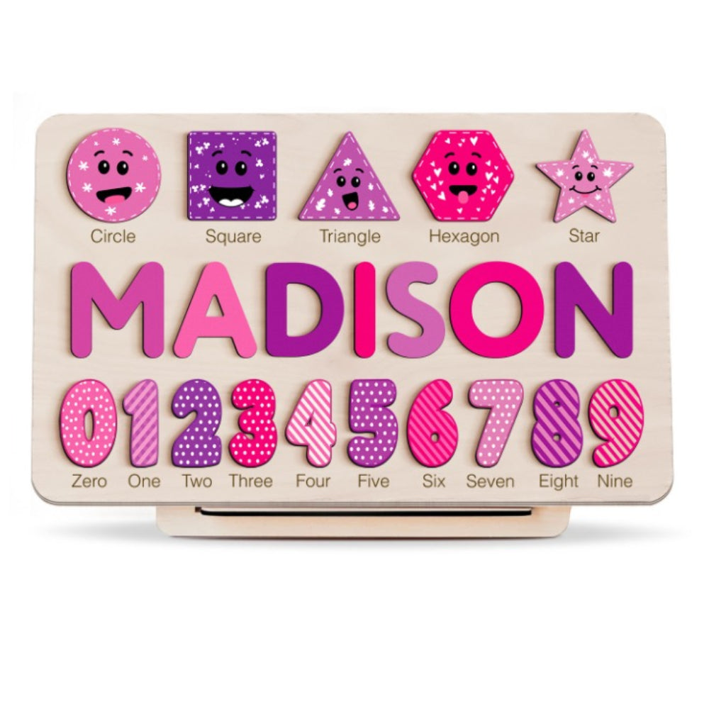 Berries Custom Wooden Name Numbers And Shapes Puzzle