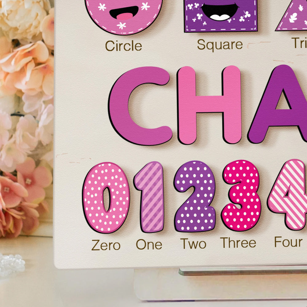 Berries Custom Wooden Name Numbers And Shapes Puzzle