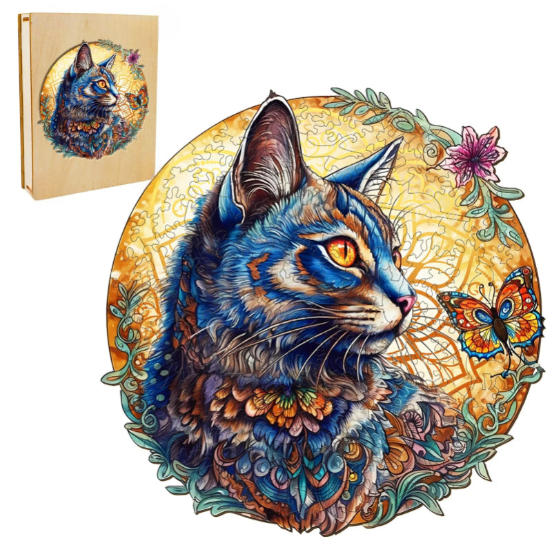 Cat And Butterfly Jigsaw Puzzle