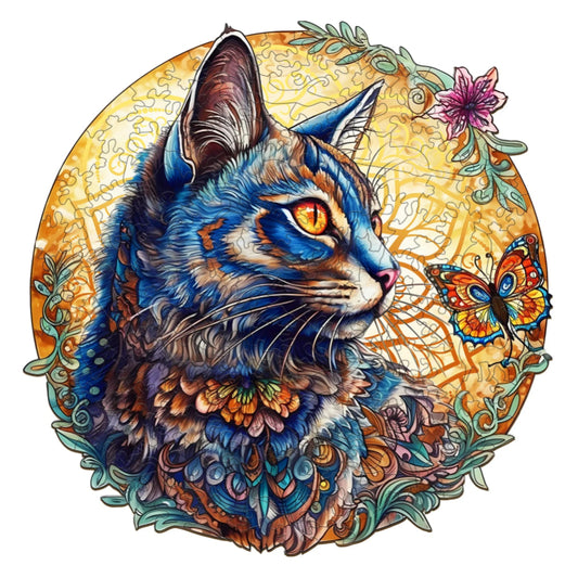 Cat And Butterfly Jigsaw Puzzle