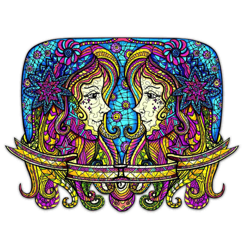 Celestial Twins Gemini Wooden Jigsaw Puzzle