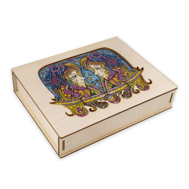 Celestial Twins Gemini Wooden Jigsaw Puzzle