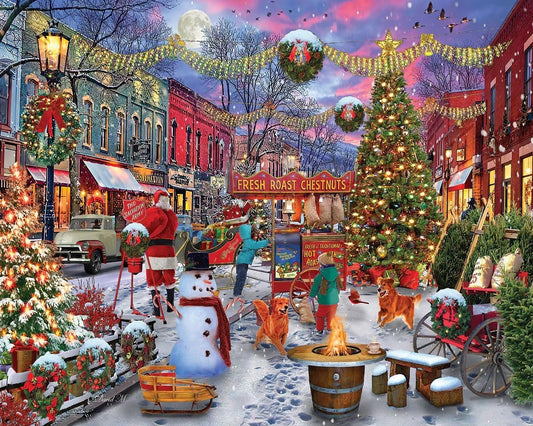 Chestnuts Roasting Theme Christmas 1000 Pieces Jigsaw Puzzle