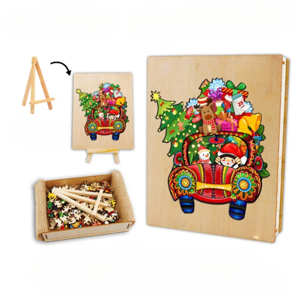 Christmas Car Wooden Jigsaw Puzzle