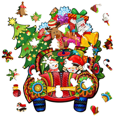 Christmas Car Wooden Jigsaw Puzzle