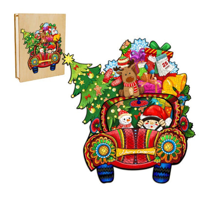 Christmas Car Wooden Jigsaw Puzzle