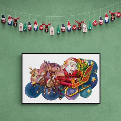 Christmas Santa Sleigh Wooden Jigsaw Puzzle