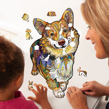 Clever Corgi Wooden Jigsaw Puzzle