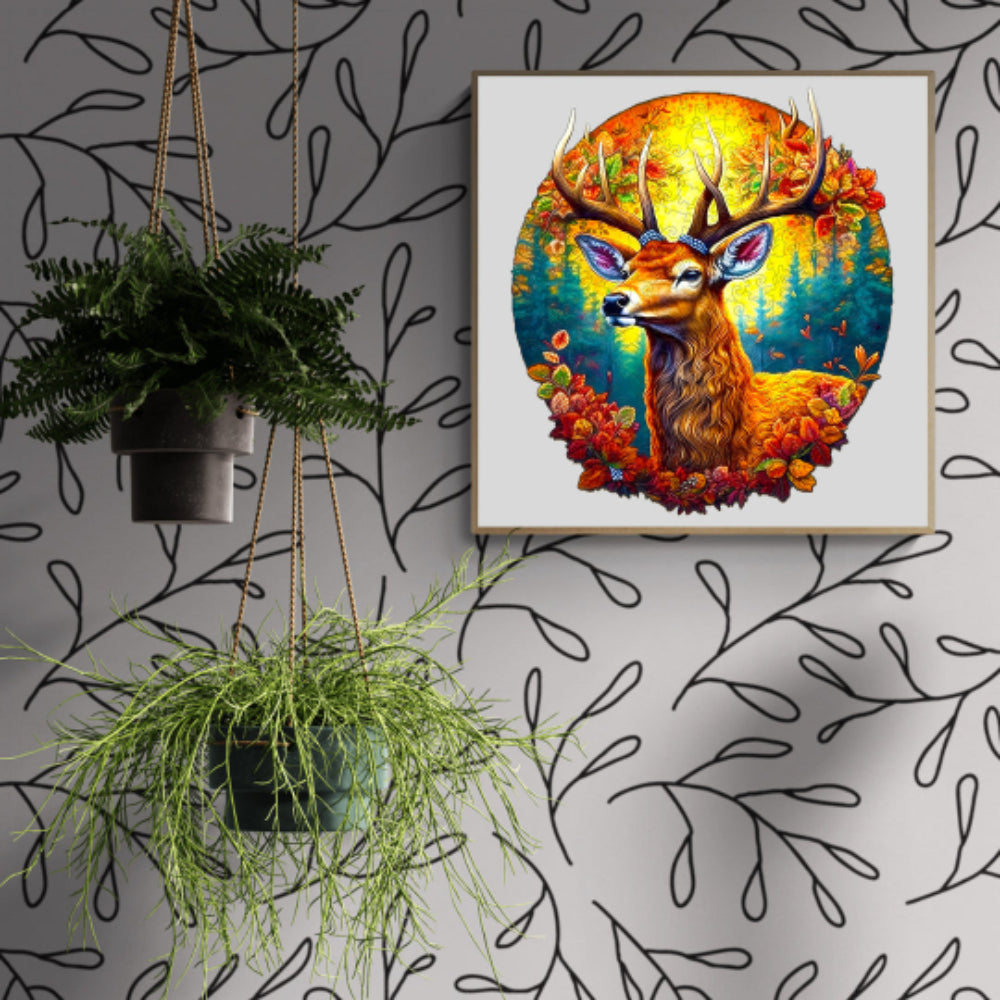 Deer Of Life Wooden Jigsaw Puzzle