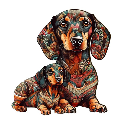 Dog Family 2 Wooden Jigsaw Puzzle