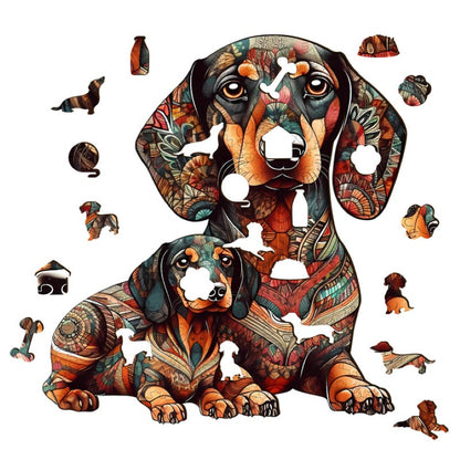 Dog Family 2 Wooden Jigsaw Puzzle