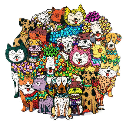 Dog Family Wooden Jigsaw Puzzle