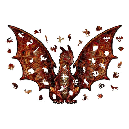 Fire Dragon Printed Wooden Jigsaw Puzzle