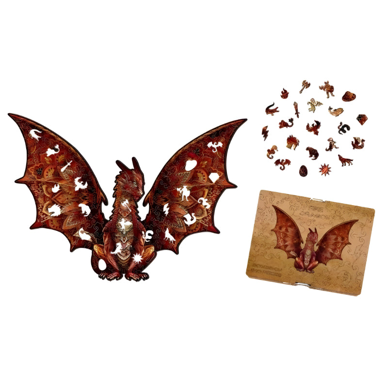 Fire Dragon Printed Wooden Jigsaw Puzzle