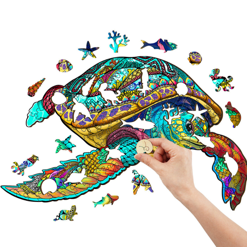 Elegant Turtle Wooden Jigsaw Puzzle