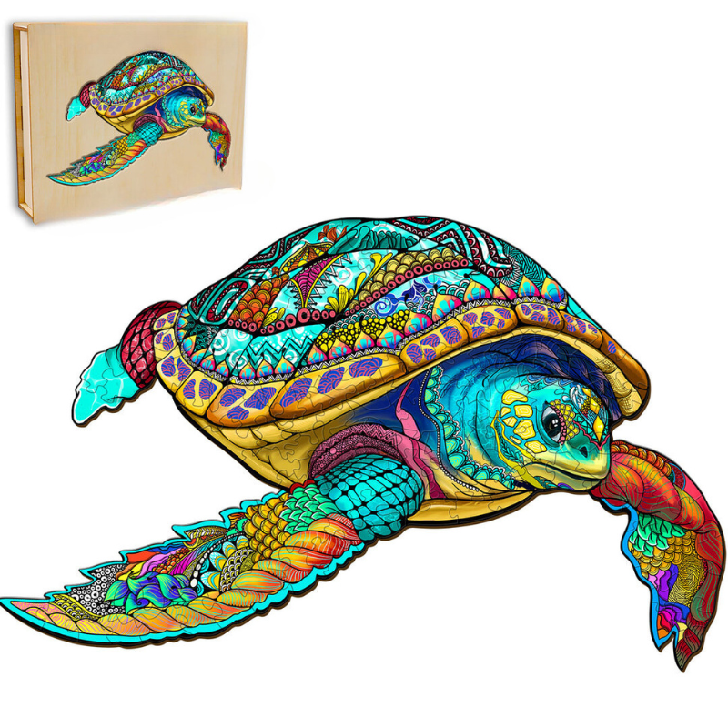 Elegant Turtle Wooden Jigsaw Puzzle