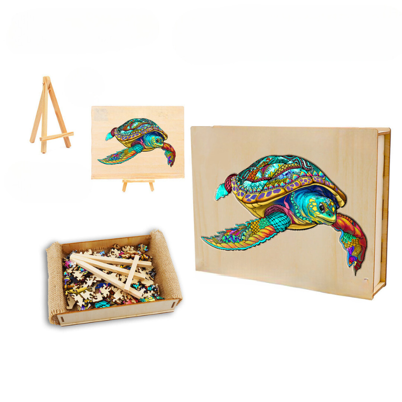 Elegant Turtle Wooden Jigsaw Puzzle