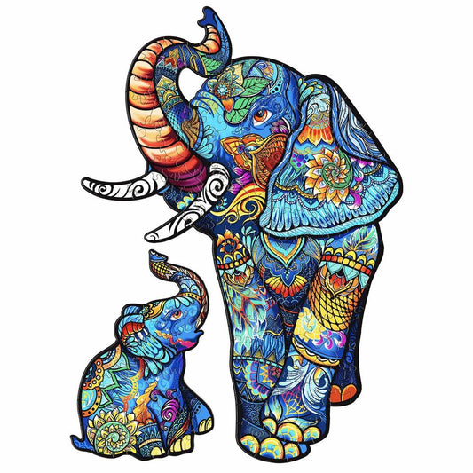 Elephant Family Wooden Jigsaw Puzzle