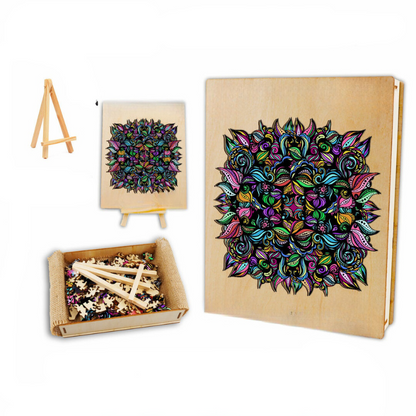 Enchanting Whimsical Blooms Wooden Jigsaw Puzzle