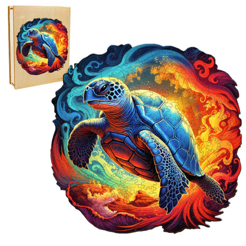 Flying Turtle Wooden Jigsaw Puzzle