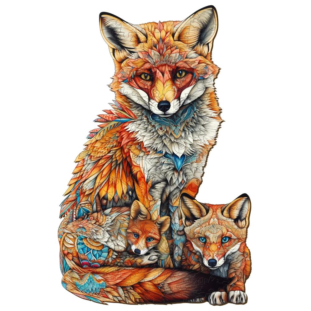 Fox Family Wooden Jigsaw Puzzle