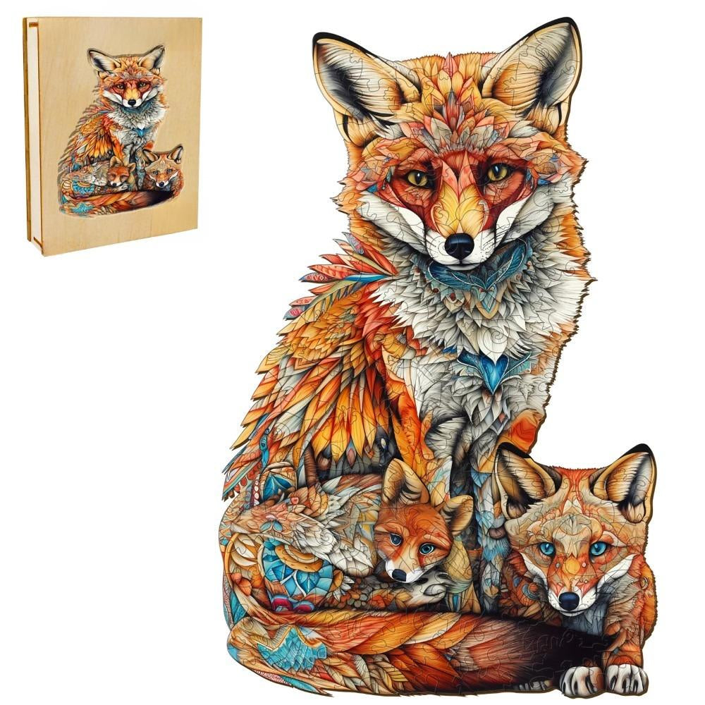 Fox Family Wooden Jigsaw Puzzle