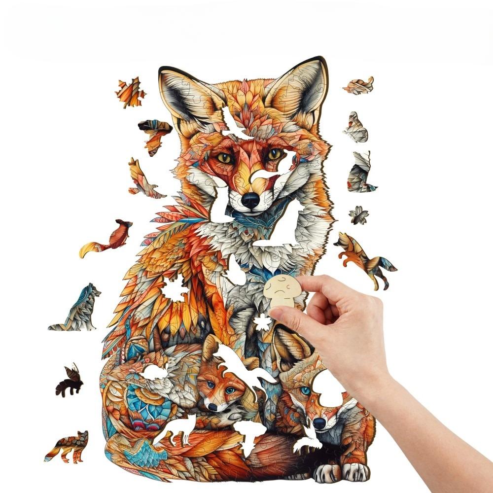 Fox Family Wooden Jigsaw Puzzle