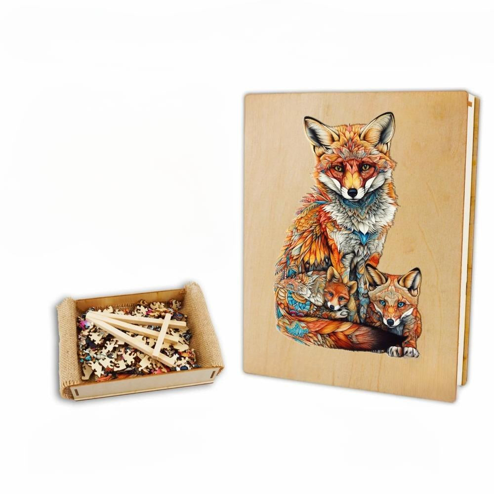 Fox Family Wooden Jigsaw Puzzle