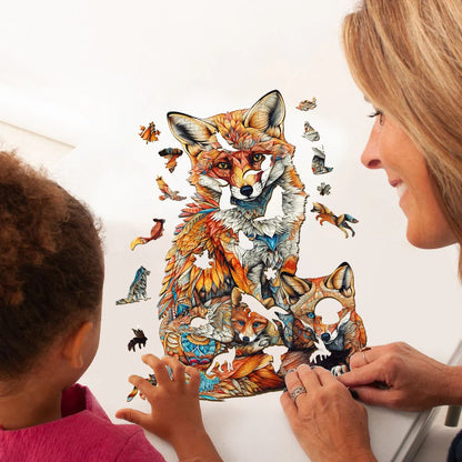 Fox Family Wooden Jigsaw Puzzle