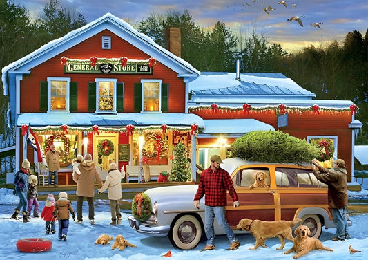 General Store At Christmas 500 Piece Holiday Jigsaw Puzzle