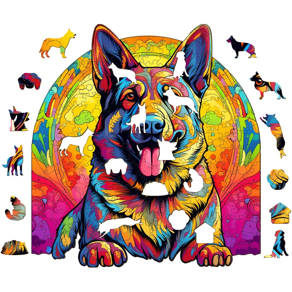 German Shepherd Wooden Jigsaw Puzzle