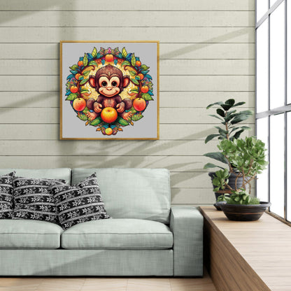 Happy Monkey Wooden Jigsaw Puzzle