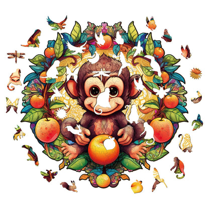 Happy Monkey Wooden Jigsaw Puzzle