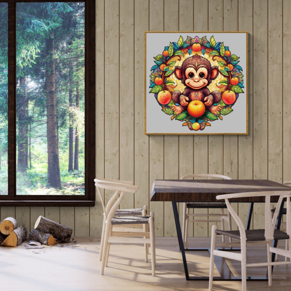 Happy Monkey Wooden Jigsaw Puzzle