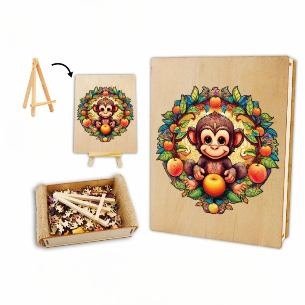 Happy Monkey Wooden Jigsaw Puzzle