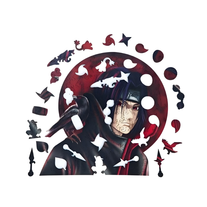 Itachi Themed Wooden Puzzle Adventure