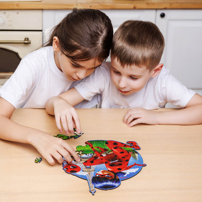 Ladybug Themed Wooden Puzzle