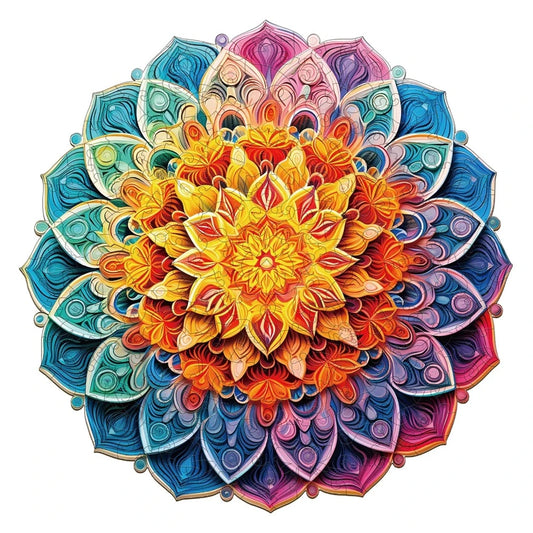 Mandala Mirror Wooden Jigsaw Puzzle