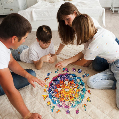 Mandala Mirror Wooden Jigsaw Puzzle