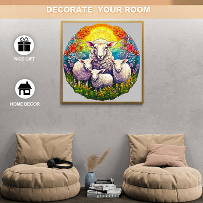 Mandala Sheep Wooden Jigsaw Puzzle