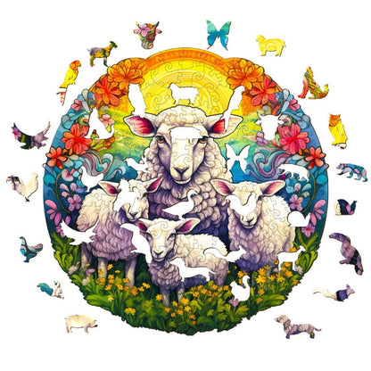 Mandala Sheep Wooden Jigsaw Puzzle