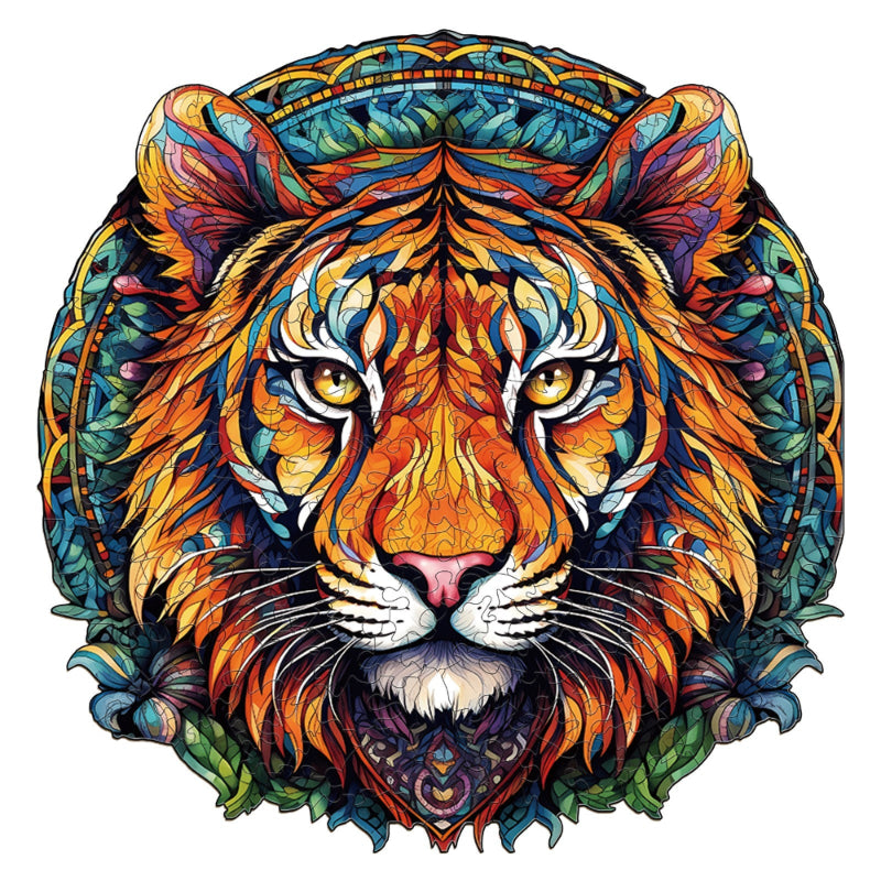 Mandala Tiger Wooden Jigsaw Puzzle