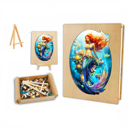 Marine Enchantment Mermaid Wooden Jigsaw Puzzle