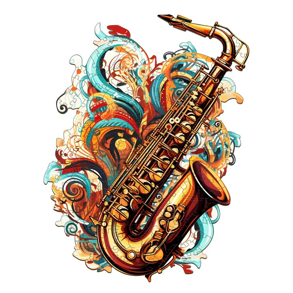 Melodious Saxophone Wooden Jigsaw Puzzle