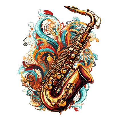 Melodious Saxophone Wooden Jigsaw Puzzle